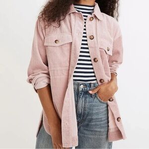 Madewell Cozy Corduroy Yorkway Pink Shirt-Jacket